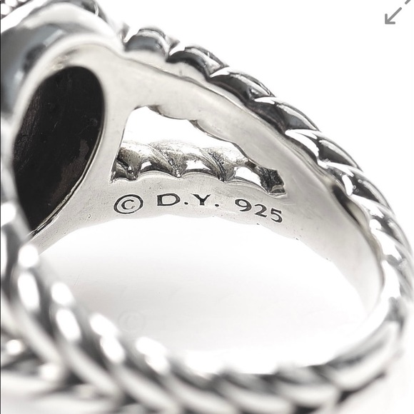 DAVID YURMAN Sterling Silver Diamond Moonlight Ice Petite Albion Ring, Size 5 - Picture 4 of 5